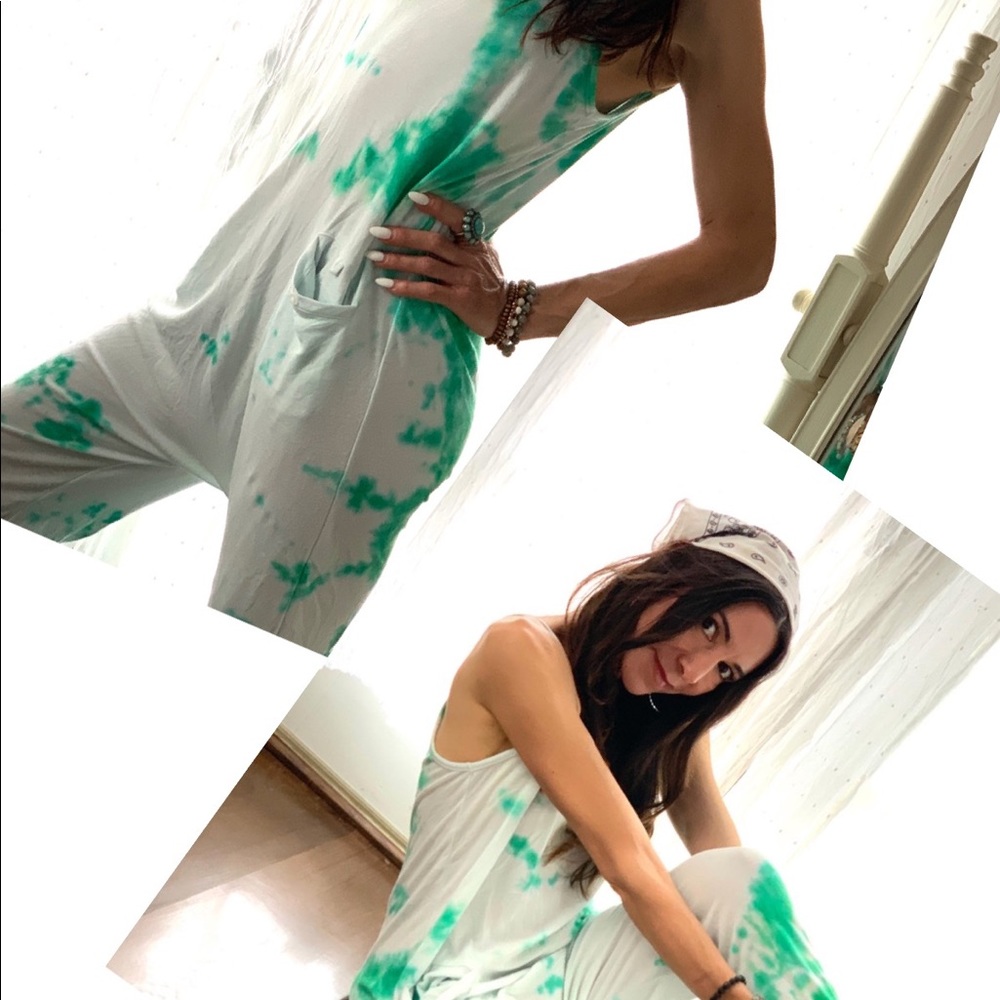 Soft cotton tie dyed loungewear jumpsuit S